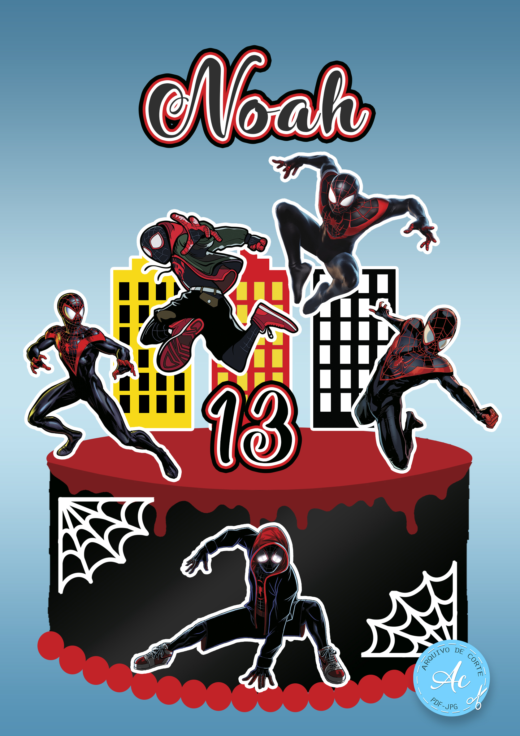 Topo de bolo Homem Aranha #4 - Arquivo de corte