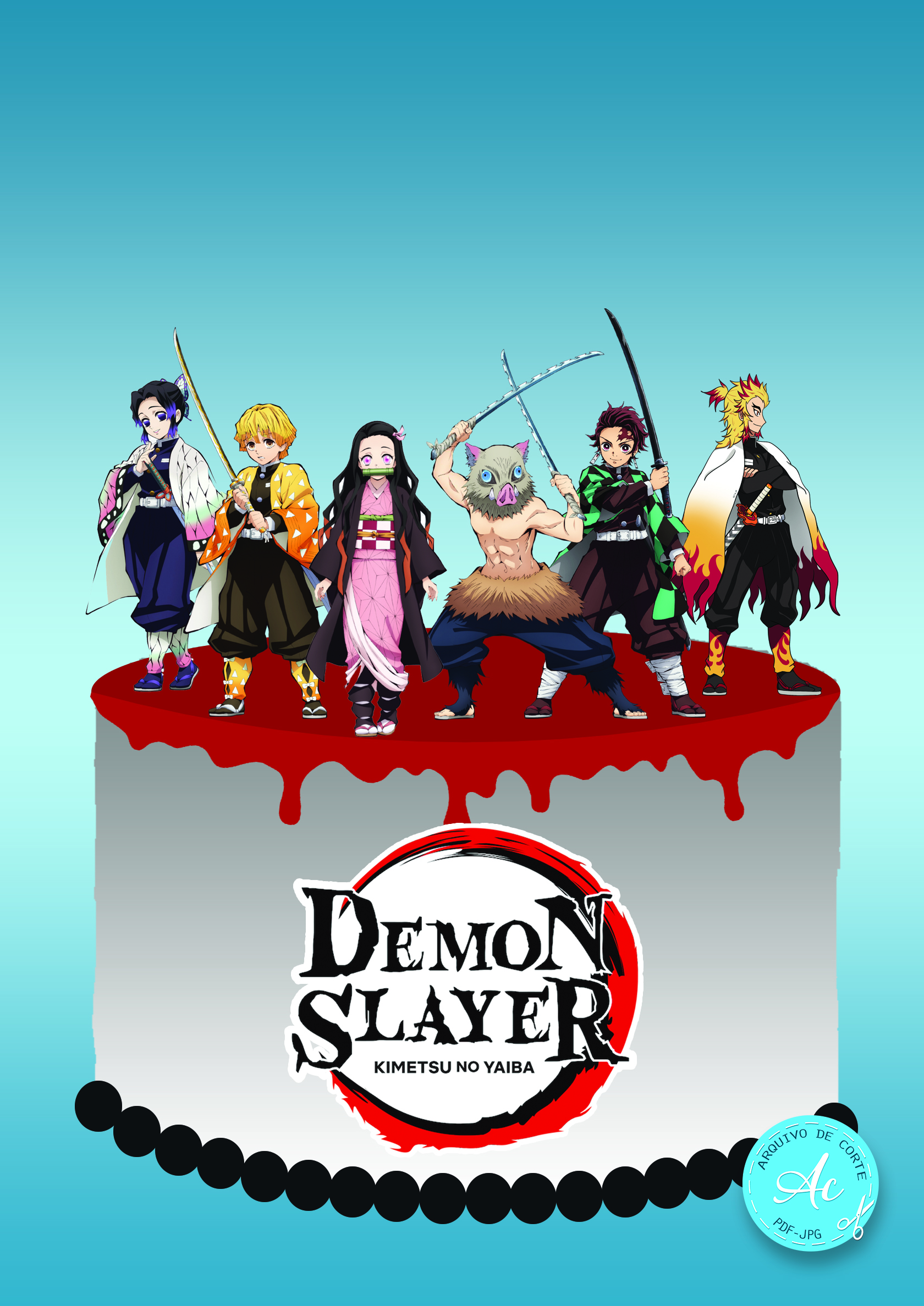 Quadro anime demon slayer nezuko desenho feito a mão (acompanha