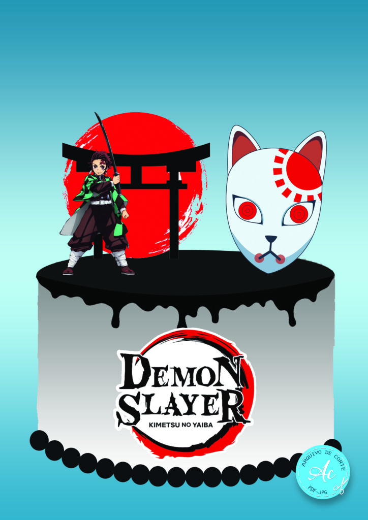 Topo de bolo Demon Slayer Kyojuro Rengoku #1