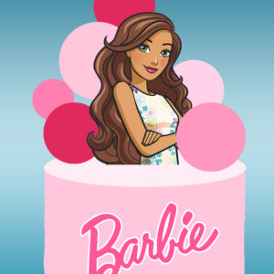 bolo barbie morena cacheada