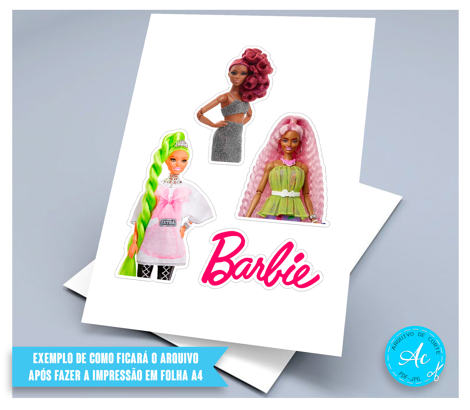 Topo de bolo Barbie #2 - Arquivo de corte