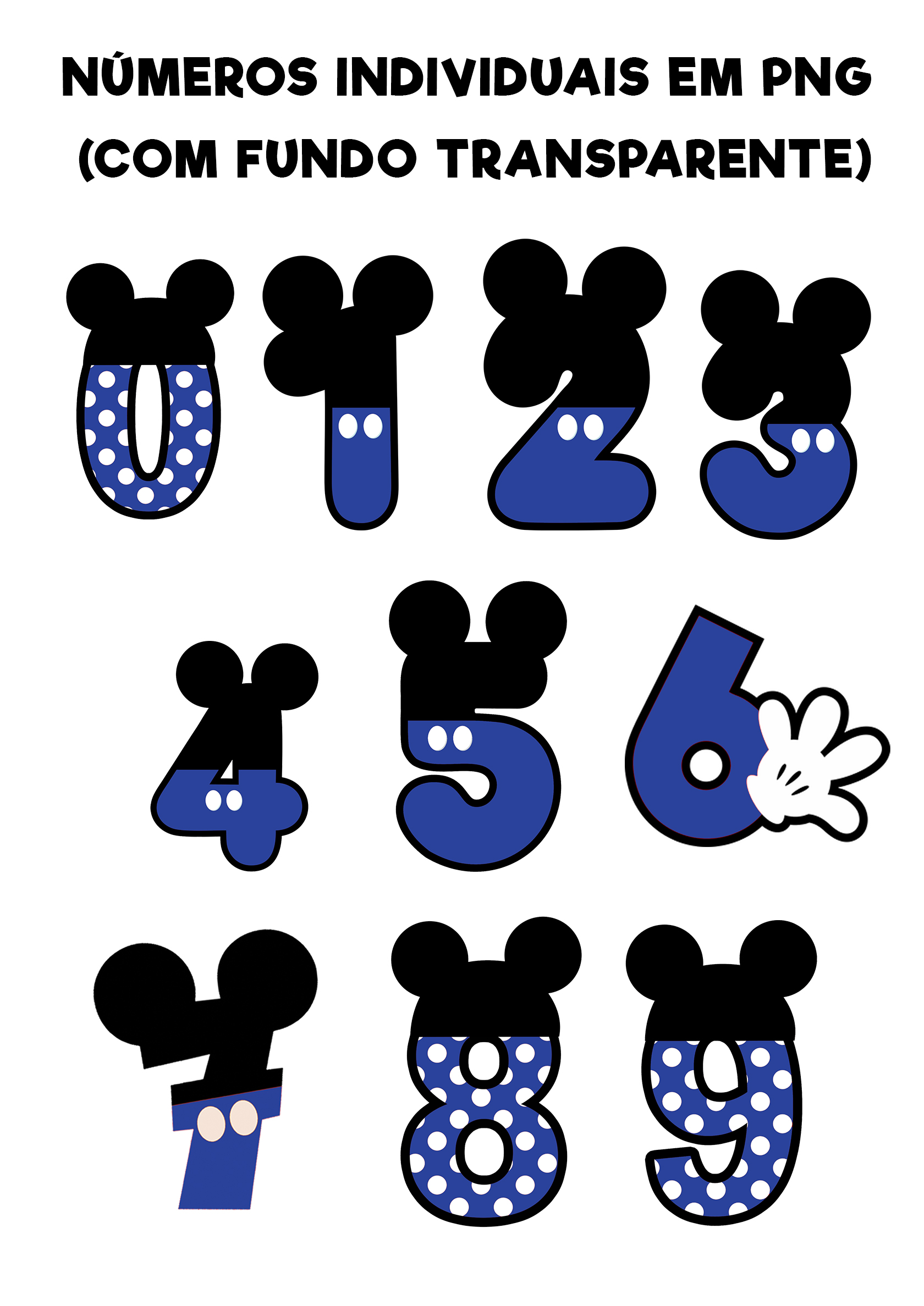 Montando Os Numeros De 1 ao 20 Mickey