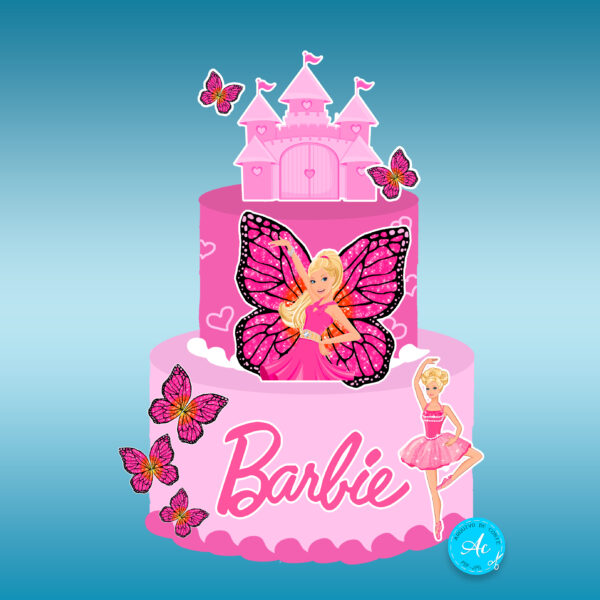 Arquivo topo de bolo Barbie 2 andares #1