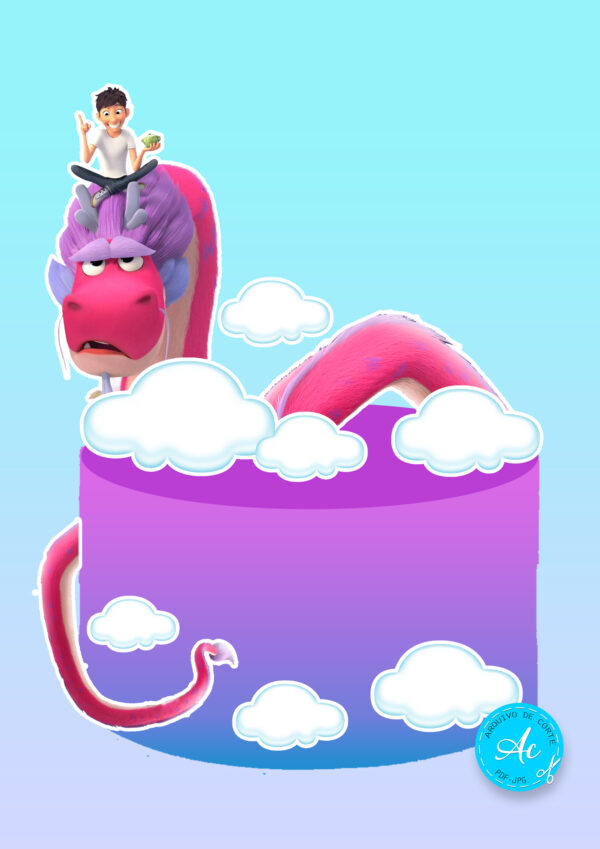 Arquivo topo de bolo Din e o dragão #1