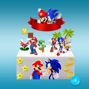 Arquivo topo de bolo Mario e Sonic #1