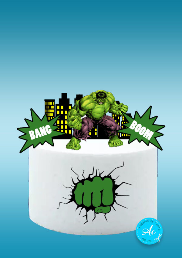 Arquivo Topo de bolo Hulk #3