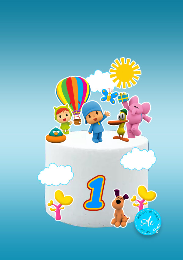 Arquivo topo de bolo Pocoyo #3