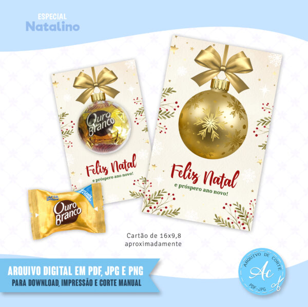 Arquivo Card para bombom e acrilico Natal #1