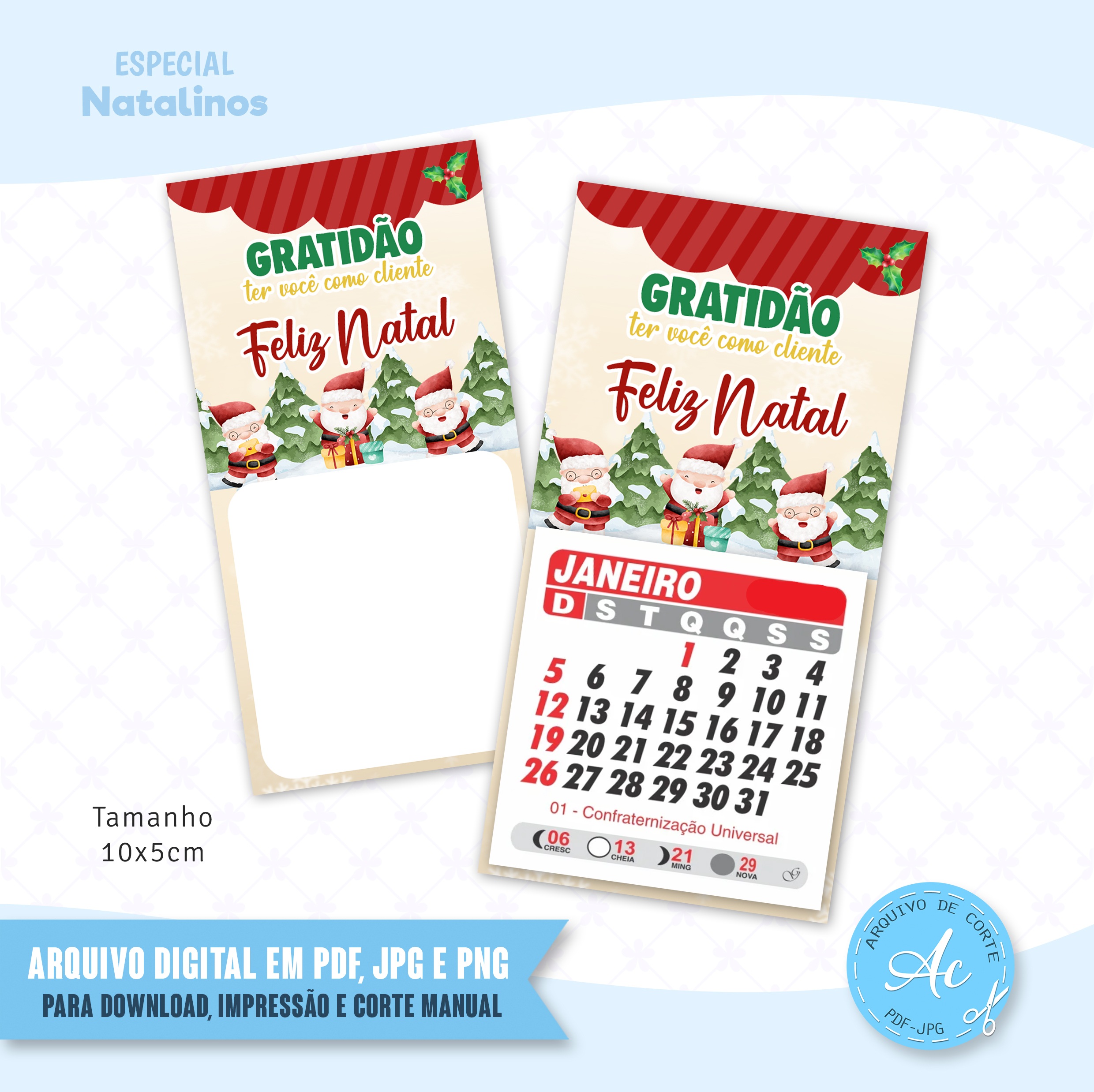 Arquivo Card para calendário Natal #1