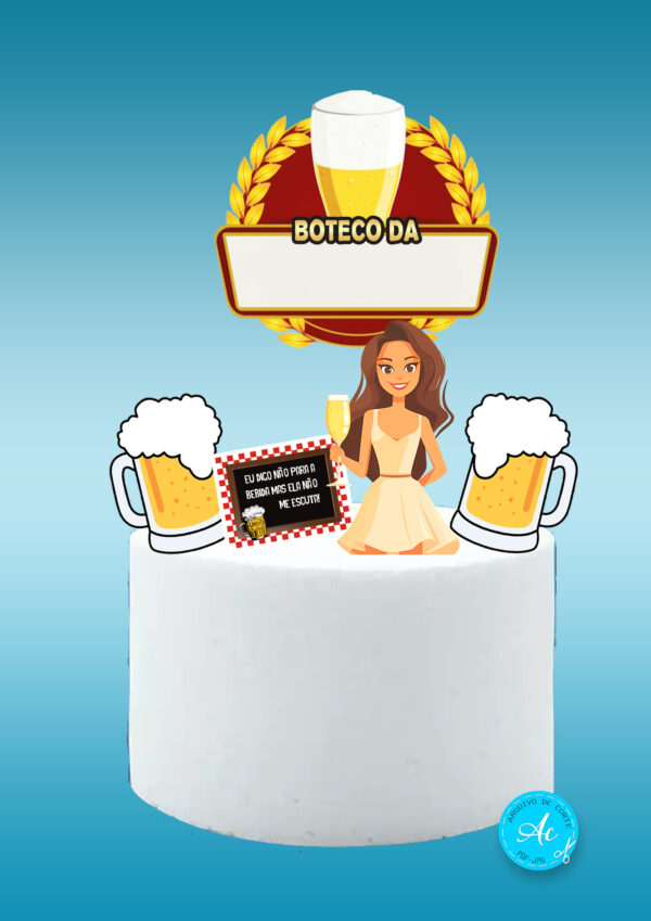 Arquivo topo de bolo Cerveja Mulher #1