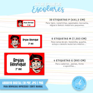 Arquivo Etiquetas escolares Enaldinho #1