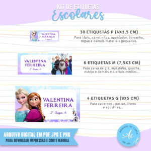 Arquivo Etiquetas escolares Frozen #3