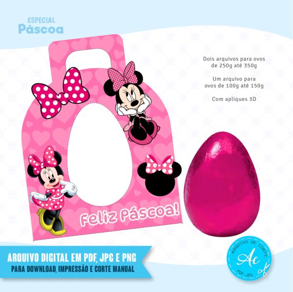 Arquivo Porta Ovos Minnie Rosa #2