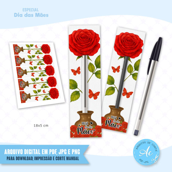 Arquivo Card para lápis ou caneta Dia das mães #1