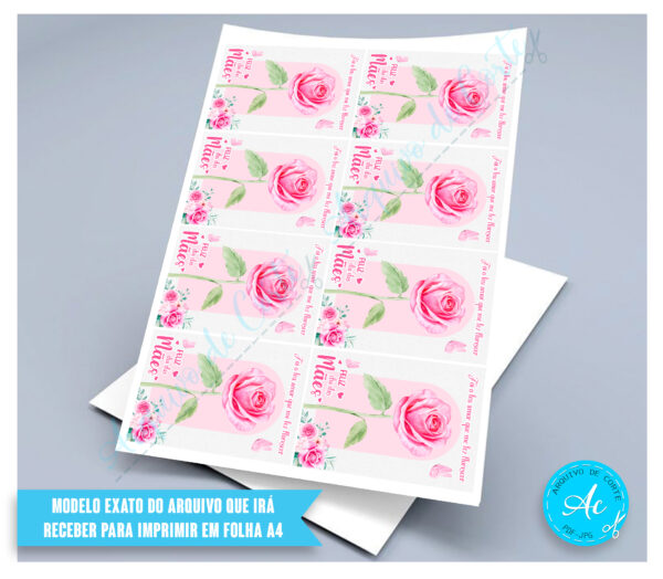 Arquivo Card para mini presilha de flor Dia das Mães #1