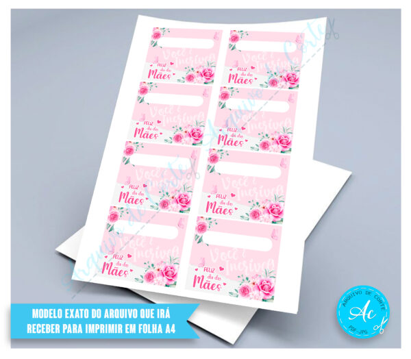 Arquivo Card para presilha de flor Dia das Mães #1