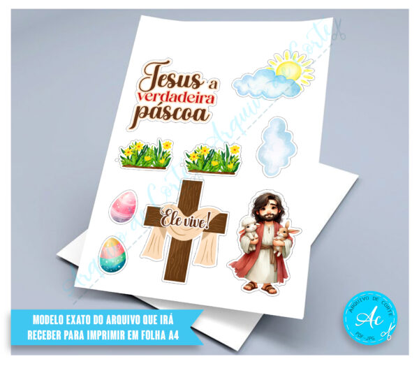 Arquivo topo de bolo Jesus páscoa #3