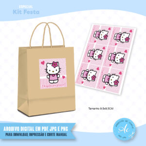 Arquivo Adesivo para sacolinha Hello Kitty #1