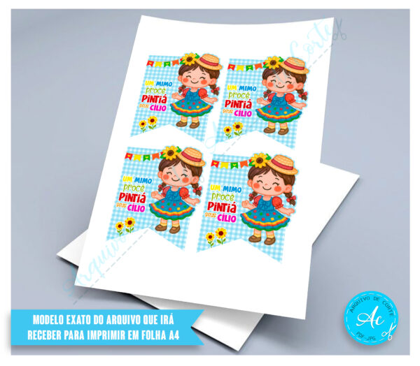 Arquivo Card para escovinha de cílios Festa Junina #1 - Image 2