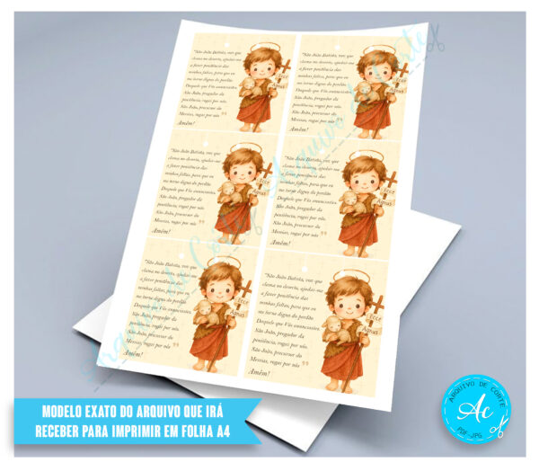 Arquivo Card para mini terço Oração a São João Batista #1
