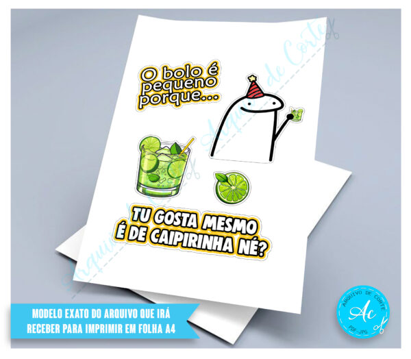 Arquivo topo de bolo Flork Caipirinha #1 - Imagem 2