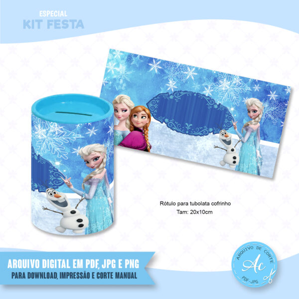 Arquivo Rótulo para cofrinho Frozen #1