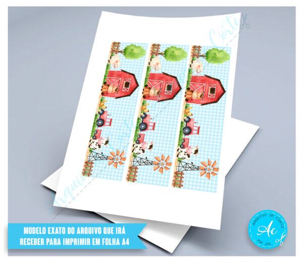 Arquivo Rótulo para mini tubolata Fazendinha Aquarela #1 - Imagem 2