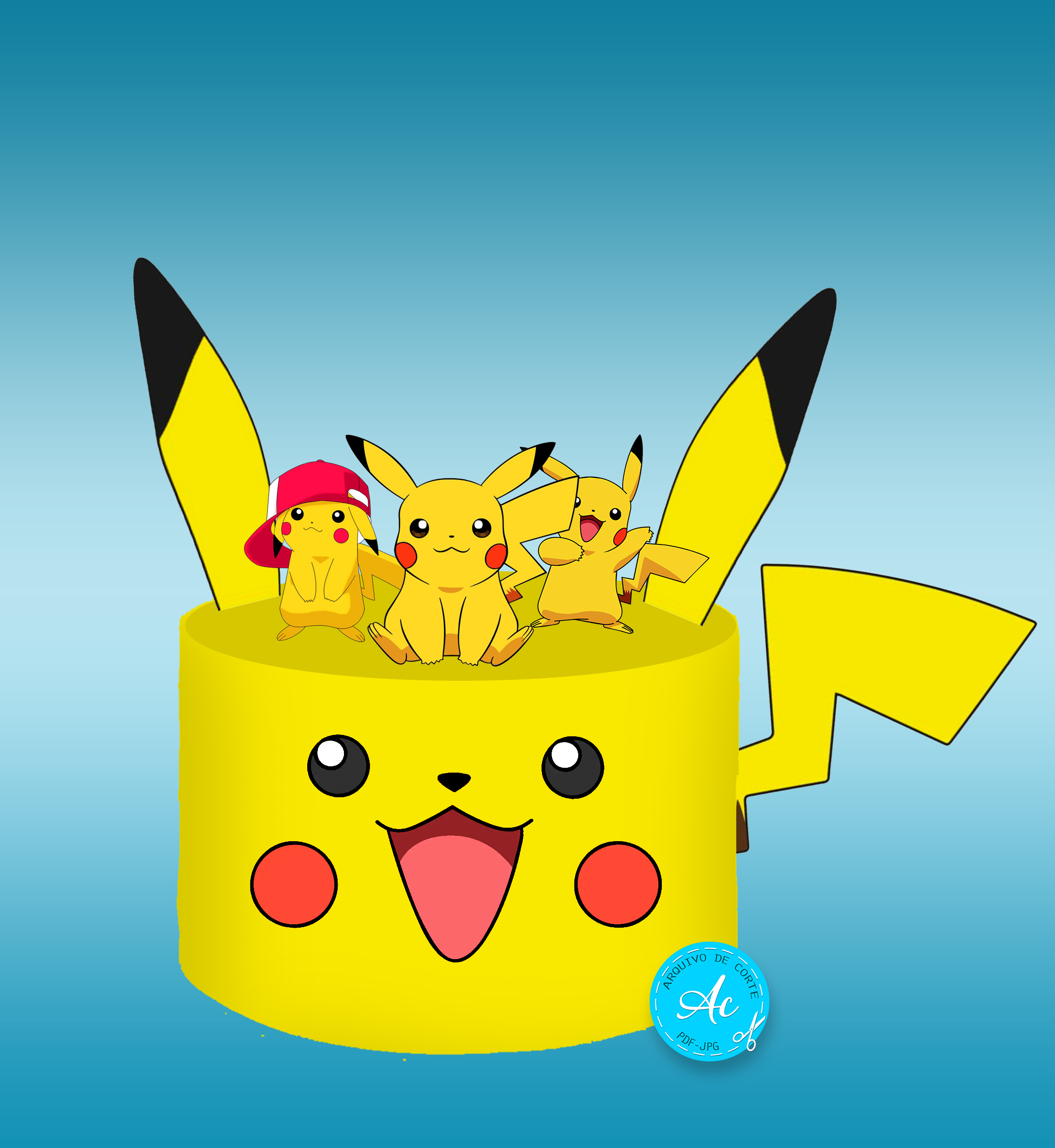 Arquivo Topo De Bolo Pokemon Pikachu 1 Arquivo De Corte