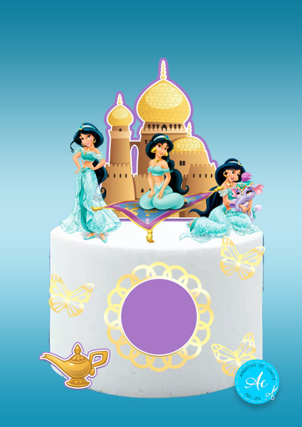 Arquivo topo de bolo Princesa Jasmine #1
