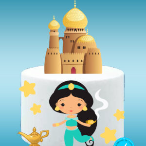 Arquivo topo de bolo Princesa Jasmine Cute #2