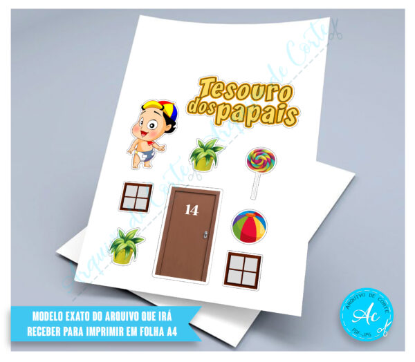 Arquivo topo de bolo Tesouro dos papais Quico Chaves #1