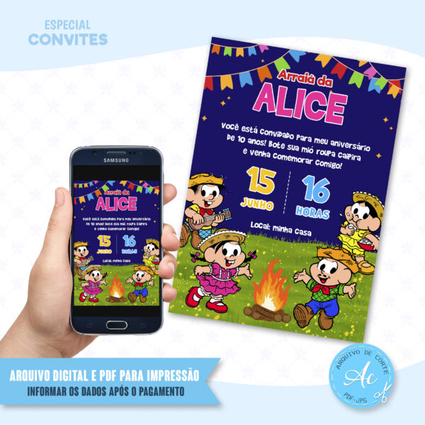Arquivo Convite Turma da Mônica festa junina #1 (personalizado)