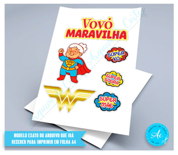 Arquivo topo de bolo Super vó #1