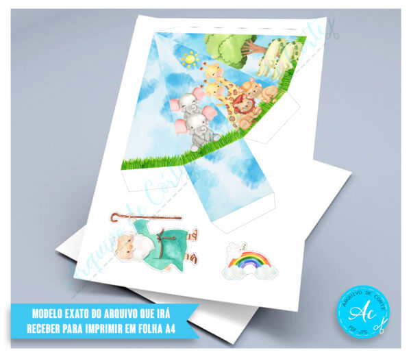 Arquivo Kit festa Arca de Noé Aquarela#1 - Imagem 4