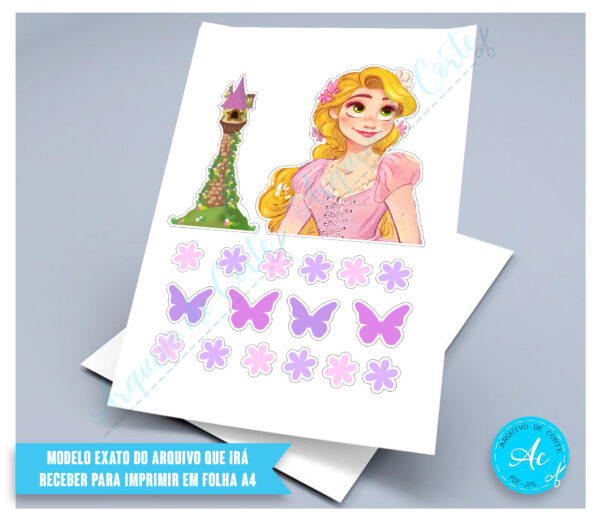 Arquivo topo de bolo Enrolados Rapunzel #4