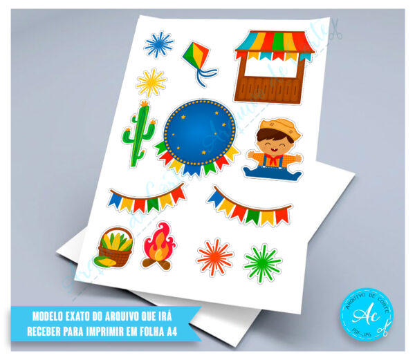 Arquivo Topo de bolo Festa junina menino #9 - Imagem 2