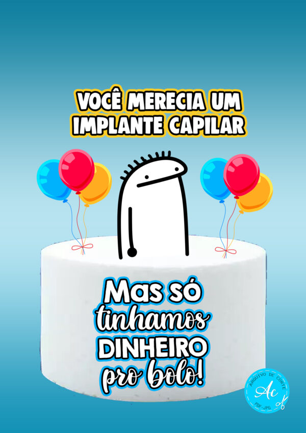 Arquivo Topo de bolo Flork Careca Calvo #1