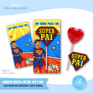 Arquivo Tag para pirulito Super Pai #1