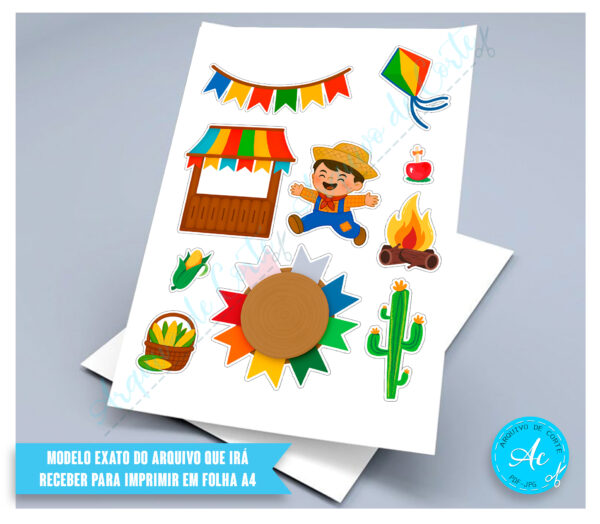 Arquivo Topo de bolo Festa junina menino #8 - Imagem 2