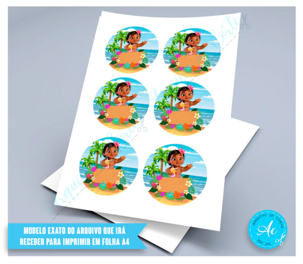 Arquivo Adesivo para copo Moana #1