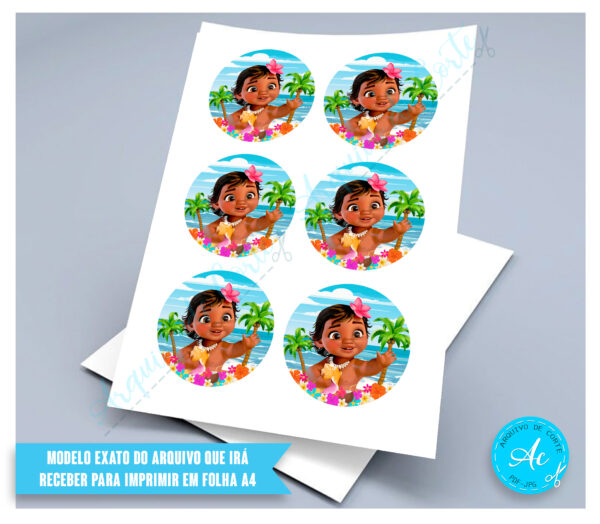 Arquivo Adesivo para copo Moana #2 - Imagem 2