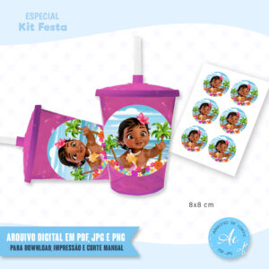 Arquivo Adesivo para copo Moana #2