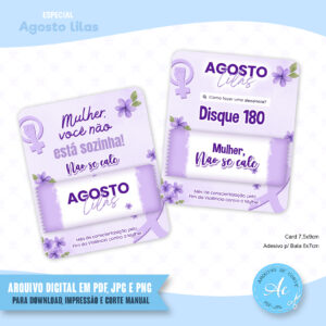 Arquivo Card para bala Agosto Lilás #1