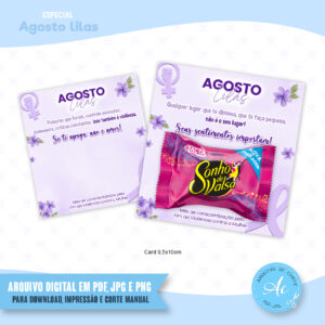 Card para chocolate Agosto Lilas #1