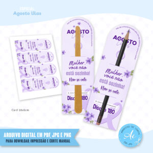 Arquivo Card para lápis ou lixa Agosto lilás #1