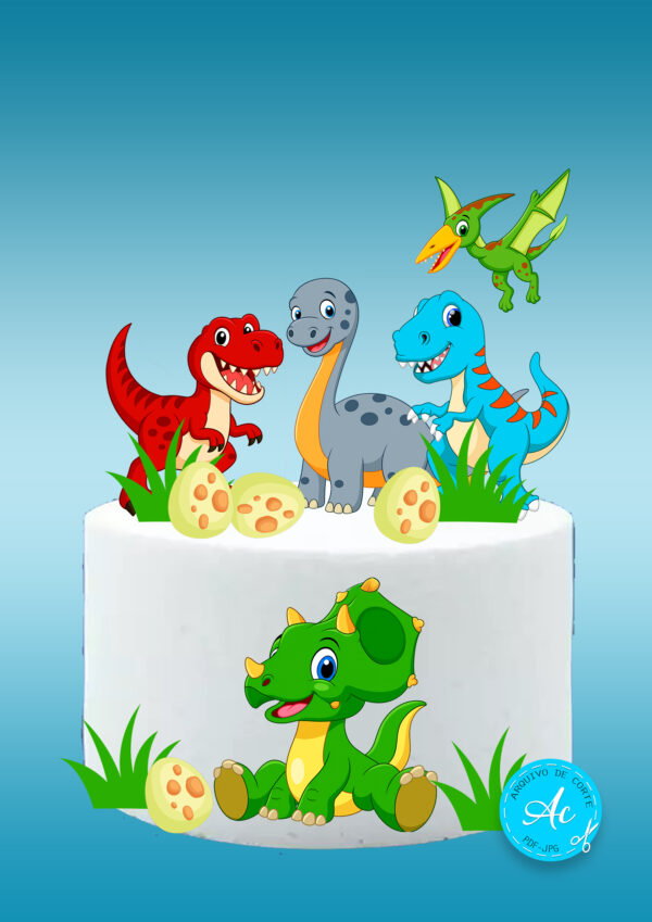 Arquivo topo de bolo Dinossauros #3
