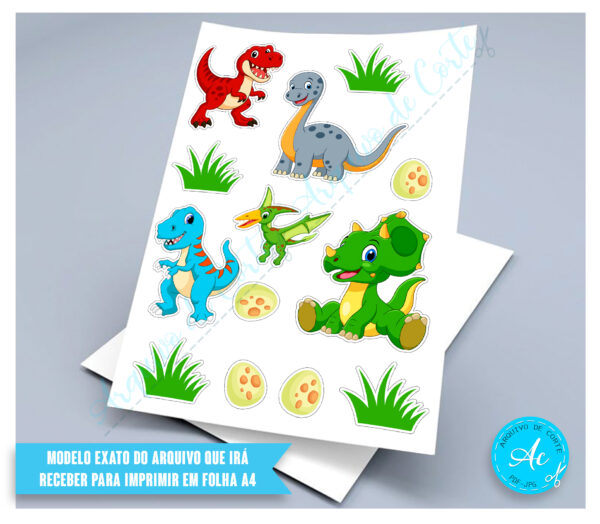 Arquivo topo de bolo Dinossauros #3 - Imagem 2