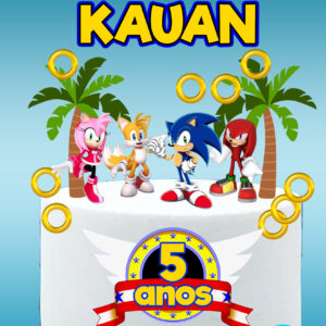 Arquivo topo de bolo Sonic #6