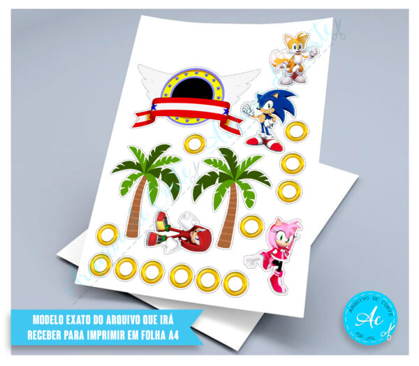 Arquivo topo de bolo Sonic #6