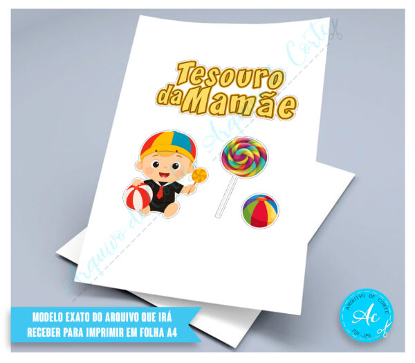 Arquivo topo de bolo Tesouro da mamãe #3